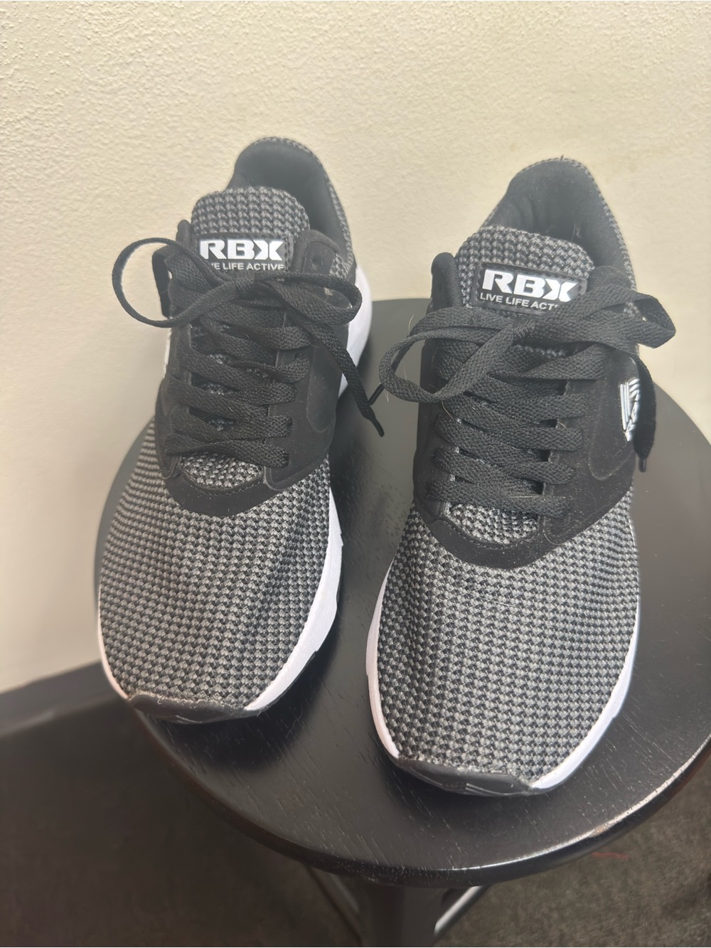 RBX Black and Gray Knit Athletic Sneakers